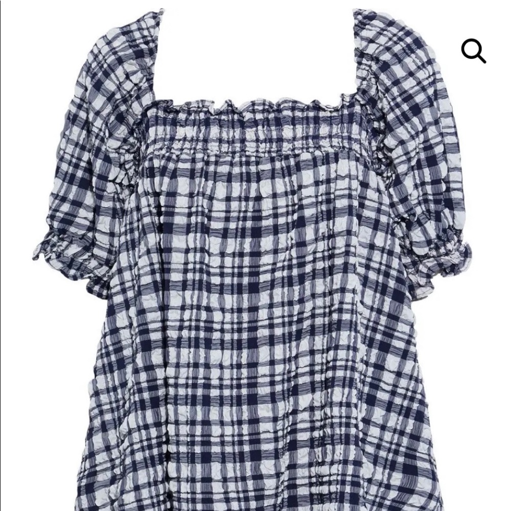 Solid & Striped Shirred Gingham Mini Dress - image 2